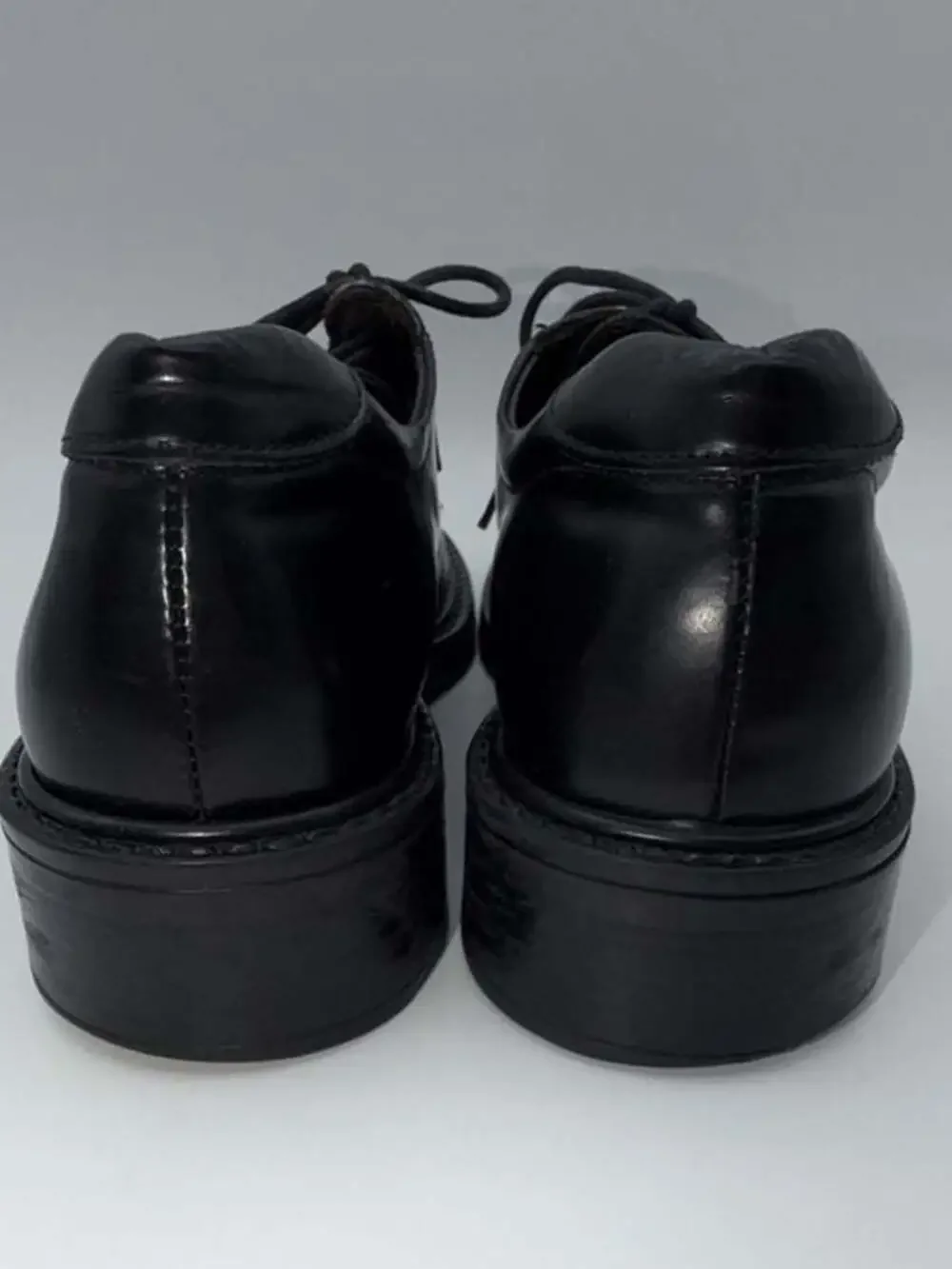 Bass Black Leather Square Toe Lace-Up Derby Oxford Shoes Men's Size 5